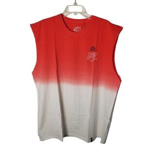 NEW RawGear Bradley Martyn Mens Extra Large Red Orange Dip Dye Muscle Tank Shirt